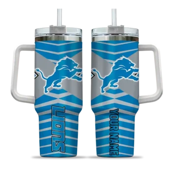 personalized detroit lions chevron layers blue curved tumbler best selling.webp