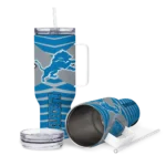 personalized detroit lions chevron layers blue curved tumbler best selling.webp
