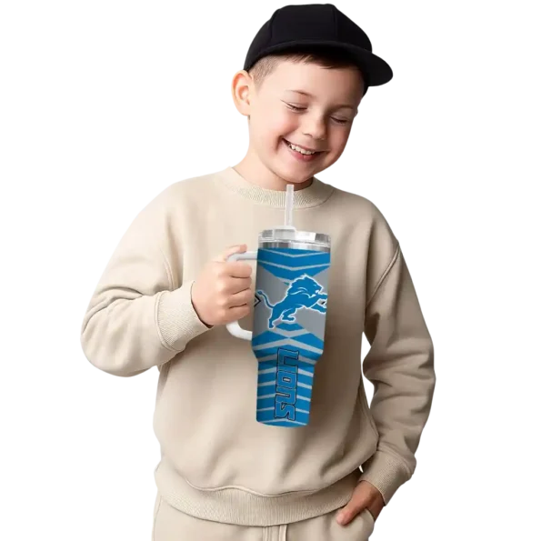 personalized detroit lions chevron layers blue curved tumbler latest model.webp