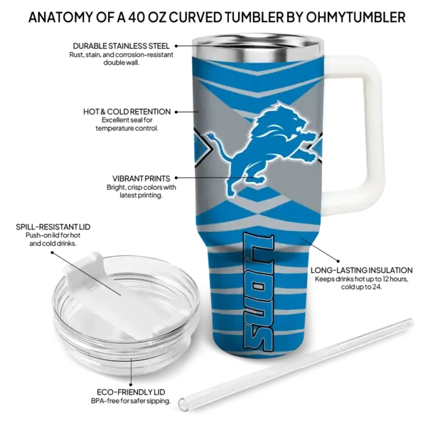 personalized detroit lions chevron layers blue curved tumbler new arrival.webp