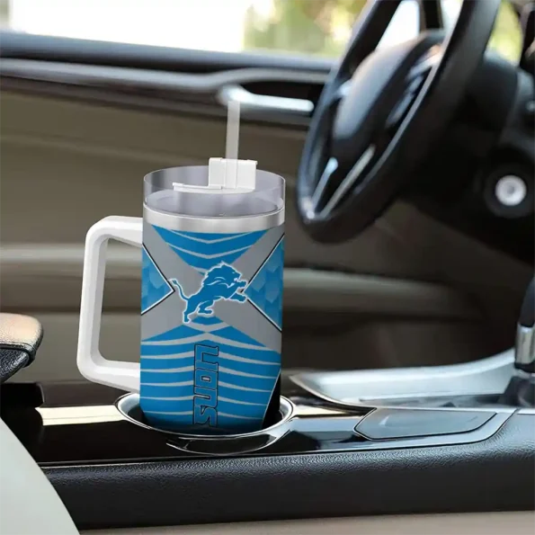 personalized detroit lions chevron layers blue curved tumbler trendy.webp