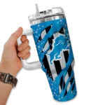 personalized detroit lions claw cut blue black curved tumbler best selling.webp