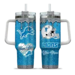 personalized detroit lions heart helmet motif blue curved tumbler best selling.webp