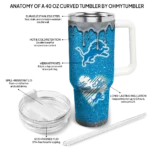 personalized detroit lions heart helmet motif blue curved tumbler best selling.webp