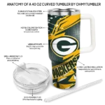 personalized green bay packers abstract paths green curved tumbler best selling.webp