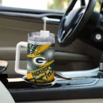 personalized green bay packers abstract paths green curved tumbler best selling.webp
