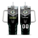 personalized green bay packers arrow armor green black curved tumbler best selling.webp