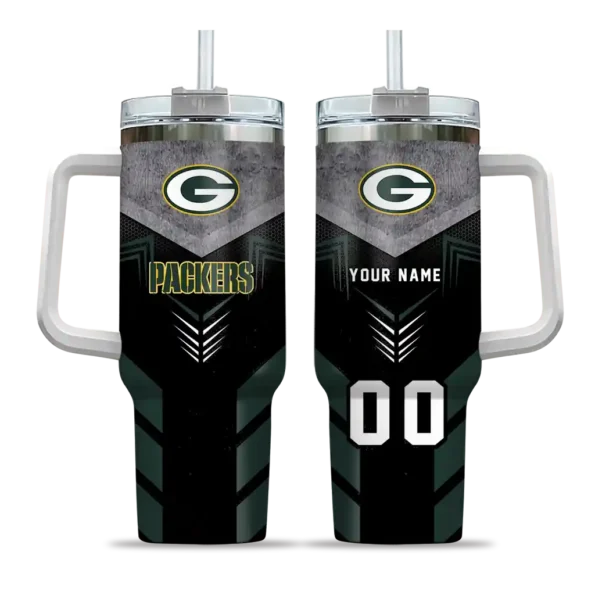 personalized green bay packers arrow armor green black curved tumbler best selling.webp