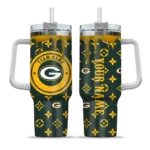personalized green bay packers bullseye drips green curved tumbler best selling.webp