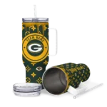 personalized green bay packers bullseye drips green curved tumbler best selling.webp