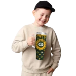 personalized green bay packers bullseye drips green curved tumbler best selling.webp