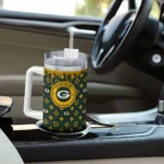 personalized green bay packers bullseye drips green curved tumbler best selling.webp