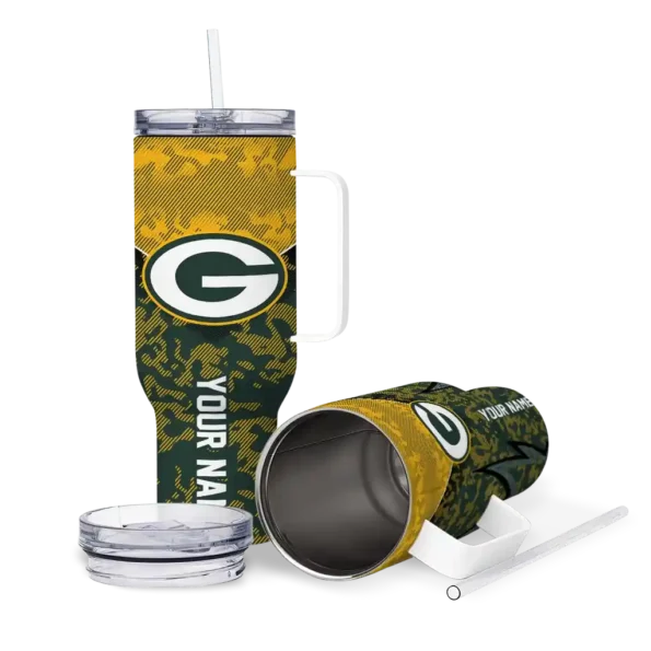 personalized green bay packers chevron stripe green curved tumbler high quality.webp