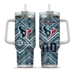 personalized houston texans bold diamonds blue curved tumbler best selling.webp