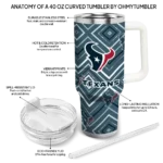 personalized houston texans bold diamonds blue curved tumbler best selling.webp