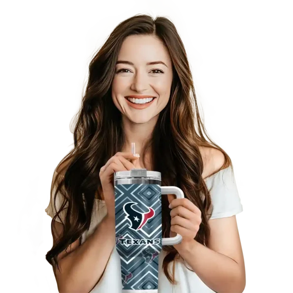 personalized houston texans bold diamonds blue curved tumbler premium grade.webp