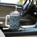 personalized houston texans bold diamonds blue curved tumbler best selling.webp