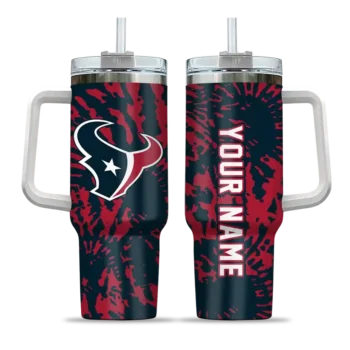 personalized houston texans burst swirl blue curved tumbler best selling.webp