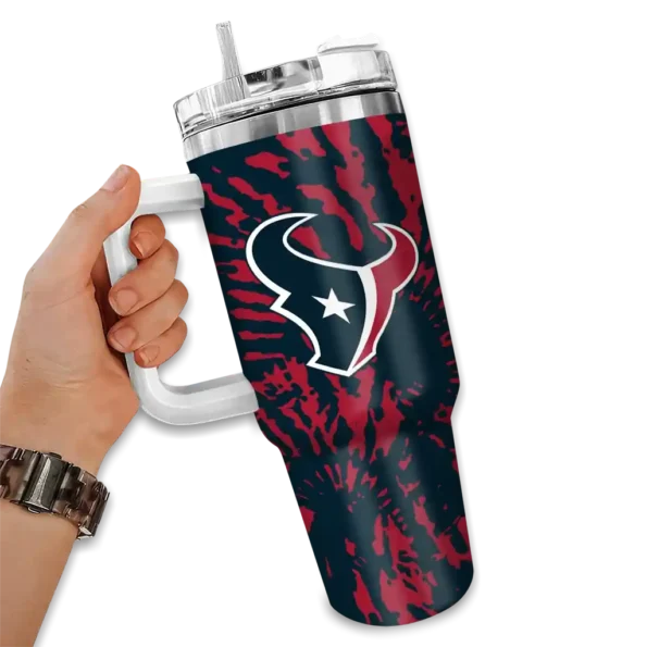 personalized houston texans burst swirl blue curved tumbler fashion forward.webp