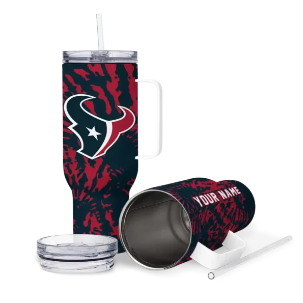 personalized houston texans burst swirl blue curved tumbler high quality.webp