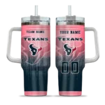 personalized houston texans gradient dots blue curved tumbler best selling.webp