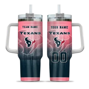 personalized houston texans gradient dots blue curved tumbler best selling.webp