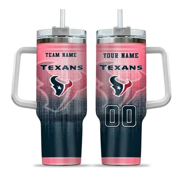 personalized houston texans gradient dots blue curved tumbler best selling.webp
