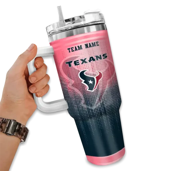 personalized houston texans gradient dots blue curved tumbler fashion forward.webp