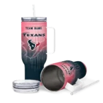 personalized houston texans gradient dots blue curved tumbler best selling.webp
