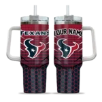 personalized houston texans hex texture blue curved tumbler best selling.webp