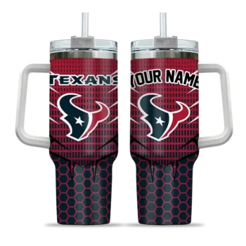 personalized houston texans hex texture blue curved tumbler best selling.webp