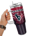 personalized houston texans hex texture blue curved tumbler best selling.webp