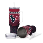 personalized houston texans hex texture blue curved tumbler best selling.webp