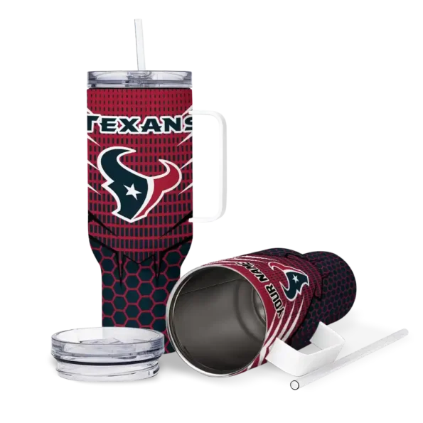 personalized houston texans hex texture blue curved tumbler high quality.webp