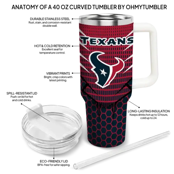 personalized houston texans hex texture blue curved tumbler new arrival.webp