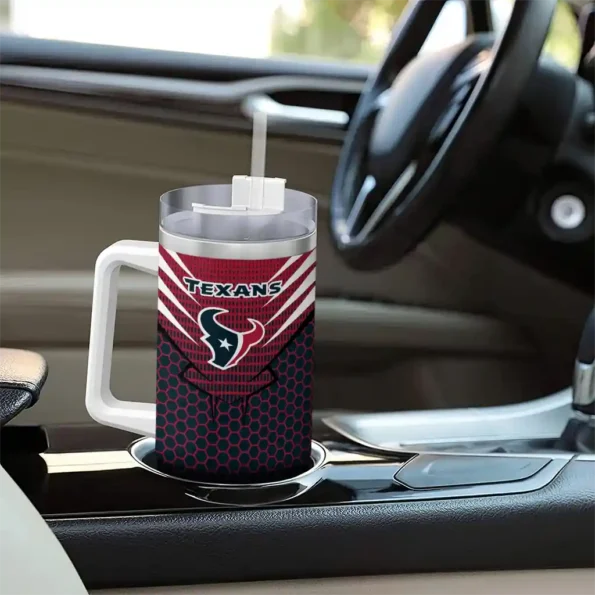 personalized houston texans hex texture blue curved tumbler trendy.webp