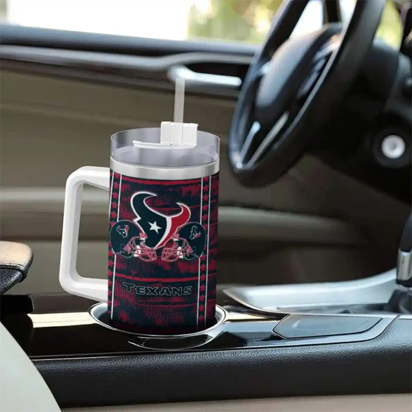 personalized houston texans honey streaks blue curved tumbler trendy.webp
