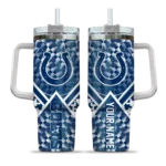 personalized indianapolis colts chevron angle blue curved tumbler best selling.webp