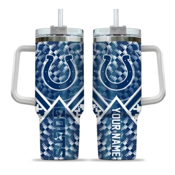 personalized indianapolis colts chevron angle blue curved tumbler best selling.webp