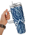 personalized indianapolis colts chevron angle blue curved tumbler best selling.webp