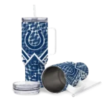 personalized indianapolis colts chevron angle blue curved tumbler best selling.webp