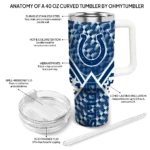 personalized indianapolis colts chevron angle blue curved tumbler best selling.webp