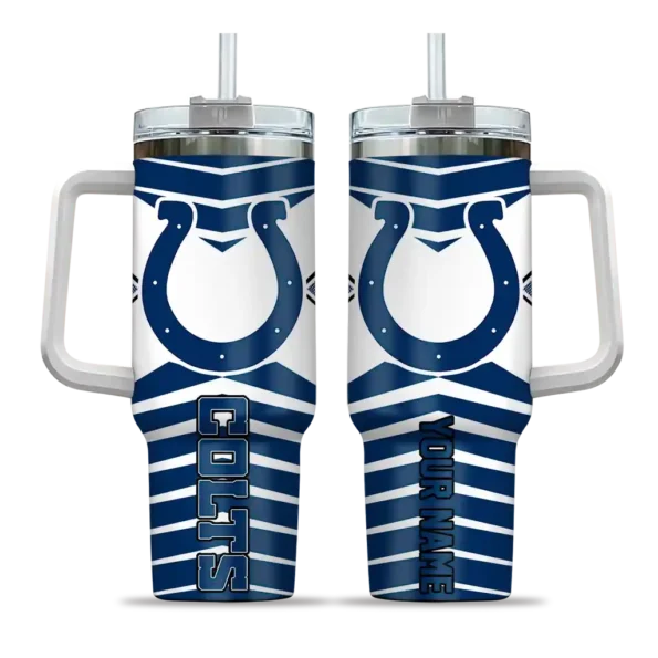 personalized indianapolis colts chevron layers blue curved tumbler best selling.webp