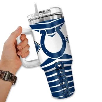 personalized indianapolis colts chevron layers blue curved tumbler fashion forward.webp