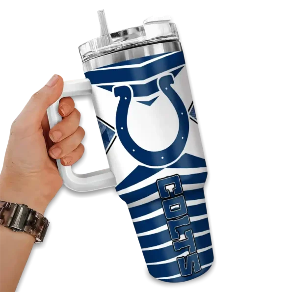 personalized indianapolis colts chevron layers blue curved tumbler fashion forward.webp