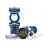 personalized indianapolis colts chevron layers blue curved tumbler best selling.webp