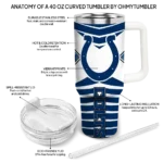 personalized indianapolis colts chevron layers blue curved tumbler best selling.webp