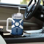 personalized indianapolis colts chevron layers blue curved tumbler best selling.webp