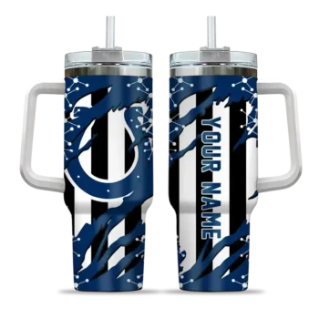 personalized indianapolis colts claw cut blue black curved tumbler best selling.webp