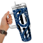 personalized indianapolis colts claw cut blue black curved tumbler best selling.webp